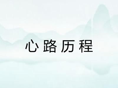 心路历程 心路历程