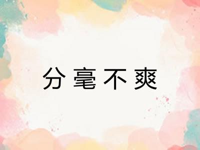 分毫不爽 分毫不爽