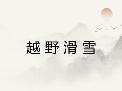 越野滑雪 越野滑雪