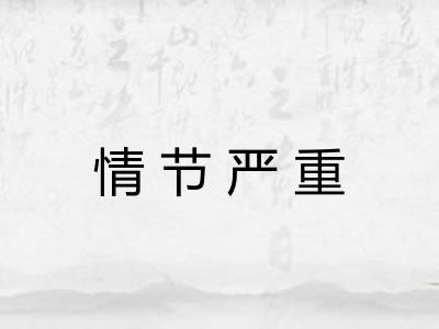 情节严重 情节严重