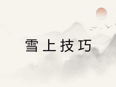 雪上技巧 雪上技巧