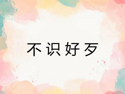 不识好歹 不识好歹
