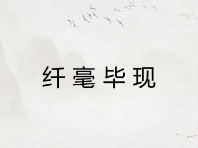 纤毫毕现 纤毫毕现