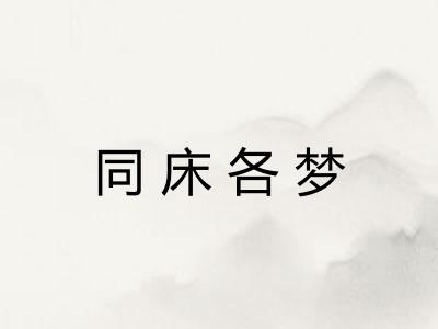 同床各梦 同床各梦