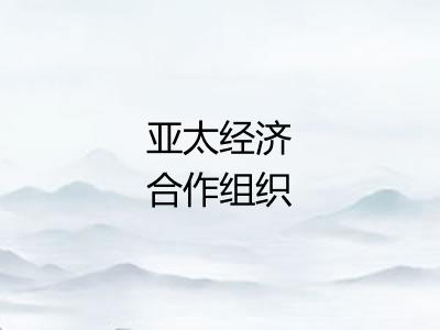 亚太经济合作组织 亚太经济合作组织