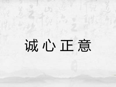 诚心正意 诚心正意
