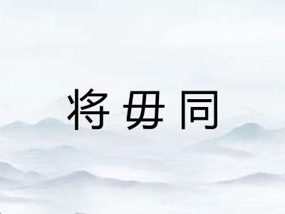 将毋同