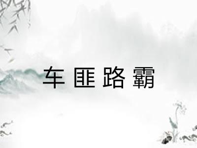 车匪路霸 车匪路霸