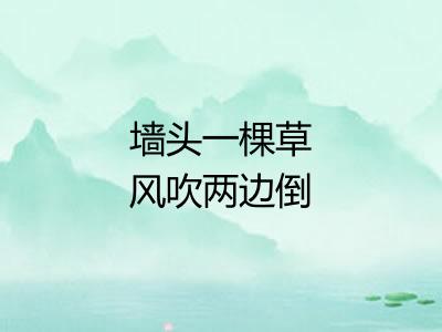 墙头一棵草风吹两边倒 墙头一棵草风吹两边倒