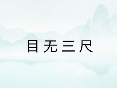 目无三尺 目无三尺