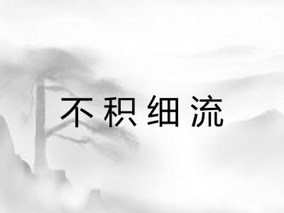 不积细流 不积细流