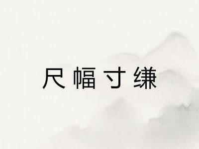 尺幅寸缣 尺幅寸缣