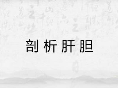 剖析肝胆 剖析肝胆