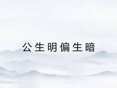 公生明偏生暗