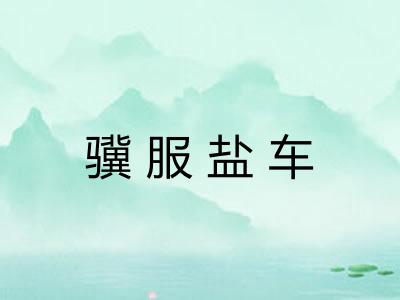 骥服盐车 骥服盐车