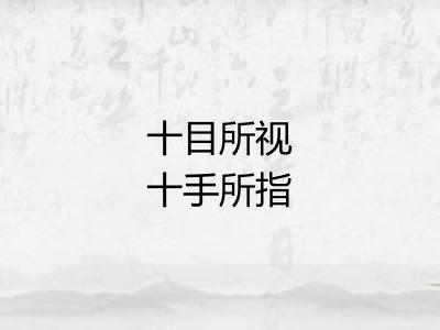 十目所视十手所指 十目所视十手所指