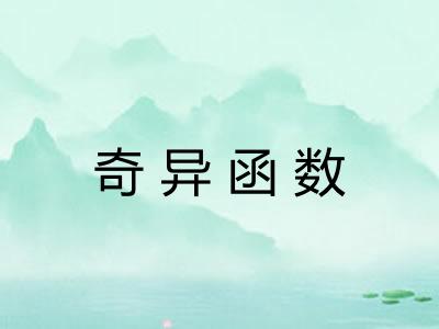 奇异函数 奇异函数