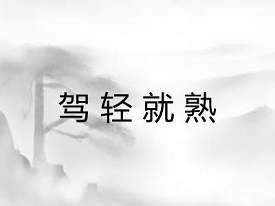 驾轻就熟 驾轻就熟