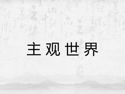 主观世界 主观世界