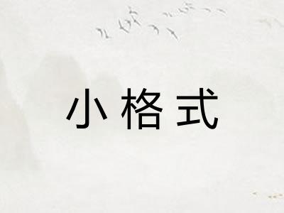 小格式 小格式