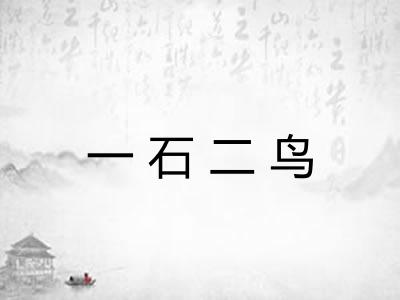 一石二鸟 一石二鸟