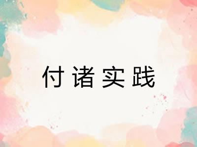 付诸实践 付诸实践