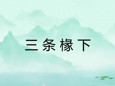 三条椽下 三条椽下