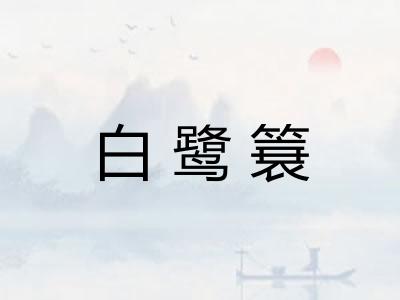 白鹭簔 白鹭簔