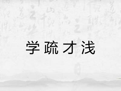 学疏才浅 学疏才浅