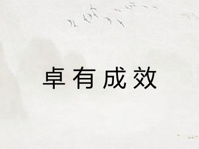 卓有成效 卓有成效