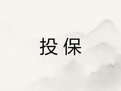 投保 投保