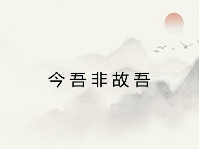 今吾非故吾 今吾非故吾