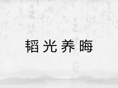 韬光养晦 韬光养晦