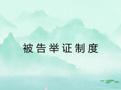 被告举证制度 被告举证制度