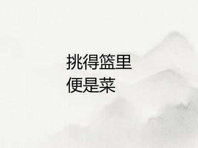 挑得篮里便是菜 挑得篮里便是菜