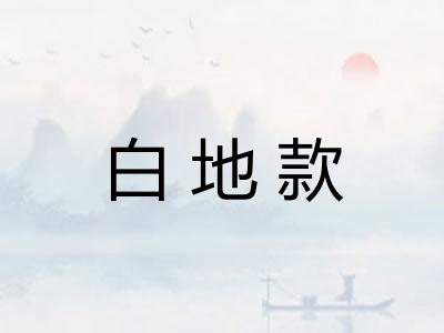 白地款 白地款