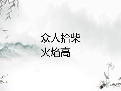 众人拾柴火焰高