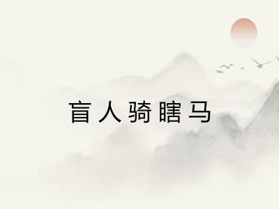 盲人骑瞎马 盲人骑瞎马