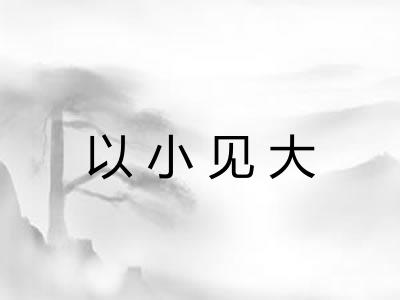 以小见大 以小见大