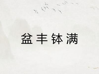 盆丰钵满 盆丰钵满