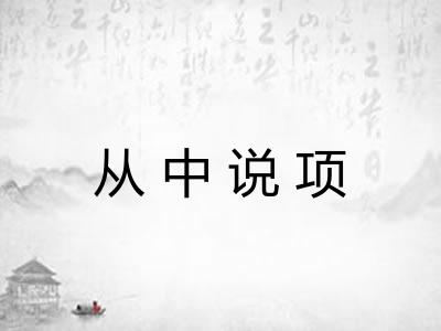 从中说项 从中说项