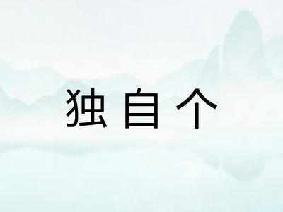 独自个 独自个