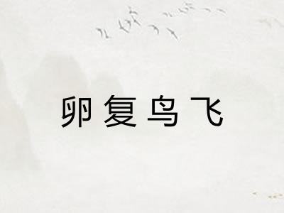 卵复鸟飞 卵复鸟飞