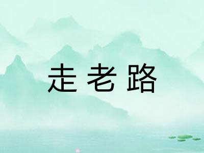 走老路 走老路