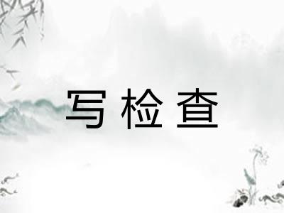 写检查 写检查