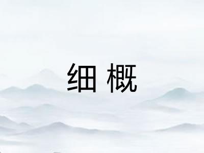 细概