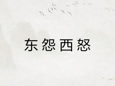 东怨西怒