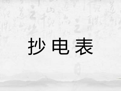 抄电表