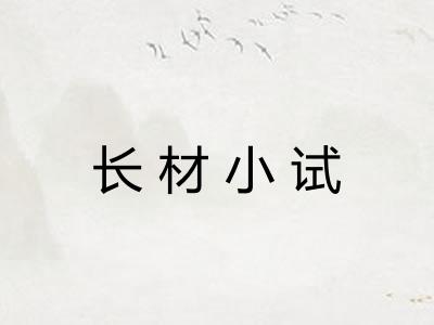 长材小试 长材小试