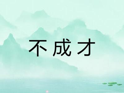 不成才 不成才